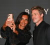 Brad Pitt et Karine Le Marchand à la première du film "Babylon" au cinéma Le Grand Rex à Paris, France, le 14 janvier 2023. © Coadic Guirec/Bestimage