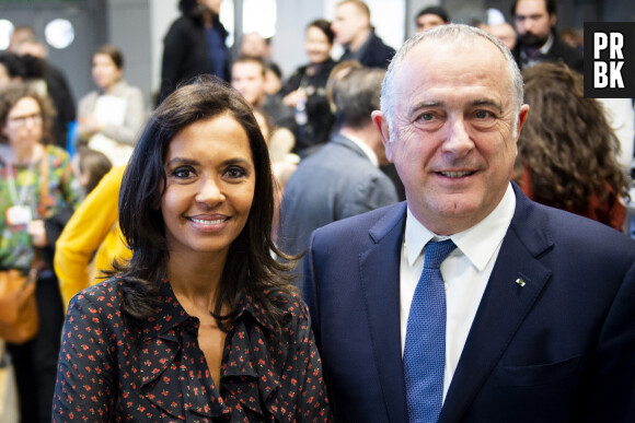 Karine Le Marchand (marraine de la CNDP (Commission nationale du débat public) et animatrice de lémission "L'amour est dans le pré") et Didier Guillaume, ministre de l'Agriculture et de l'Alimentation, au 57ème salon International de l'Agriculture au parc des expositions de la porte de Versailles à Paris, France, le 23 février 2020. © Jean-Baptiste Autissier/Panoramic/Bestimage 