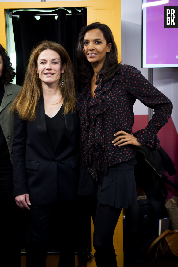 Chantal Jouanno (presidente de la CNDP (Commission nationale du débat public)) et Karine Le Marchand (marraine de la CNDP (Commission nationale du débat public) et animatrice de lémission "L'amour est dans le pré") au 57ème salon International de l'Agriculture au parc des expositions de la porte de Versailles à Paris, France, le 23 février 2020. © Jean-Baptiste Autissier/Panoramic/Bestimage 