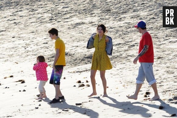Justin et Selena à la plage