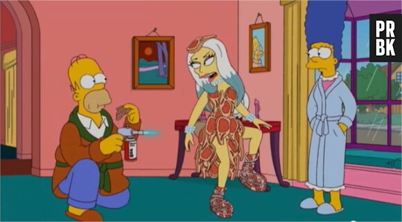Lady Gaga et sa célébrissime robe viande viennent hanter un épisode des Simpson