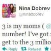 Message de Nina sur Twitter