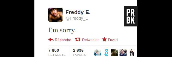 Le dernier message de Freddy E a été re-tweeté plsu de 7 000 fois