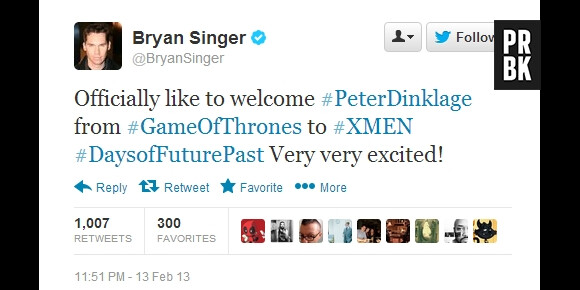 Le réalisateur X-Men Days of Future Past vient de révéler l'info sur twitter