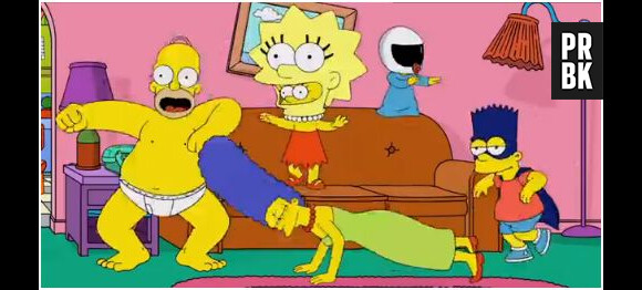 Homer en slip pour le Harlem Shake des Simpson