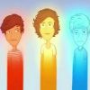 Harry, Zayn, Liam Louis et Niall en pleine transformation super-héroïque.
