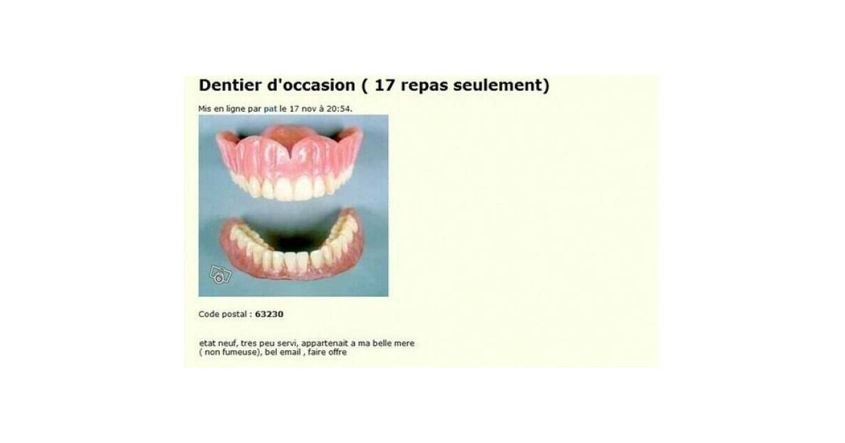 Le Bon Coin Dentier D Occasion Horodateur Les Perles Du Site Listees Sur Un Compte Twitter Purebreak