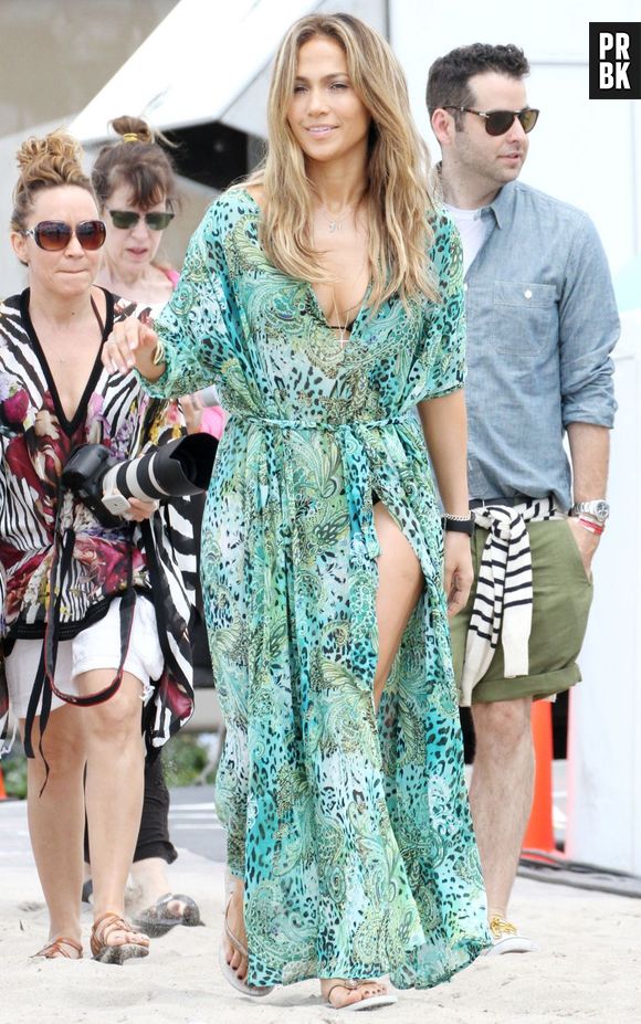 Jennifer Lopez, sur le tournage de son clip 'Live it up' en Floride le 5 mai 2013