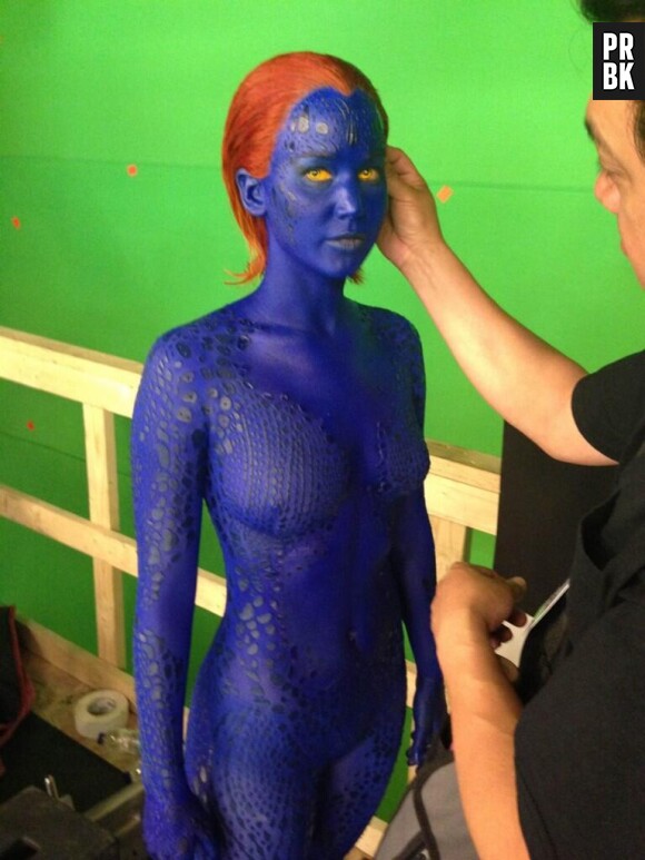 Jennifer Lawrence en Mystique sur le tournage de X-Men : Days Of Future Past