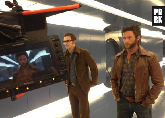 Nicholas Hoult et Hugh Jackman en plein tournage de X-Men Days of Future Past
