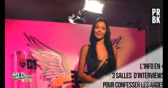 Les Anges de la télé-réalité 5 : Nabilla en mode langue de vipère dans la salle d'interview.