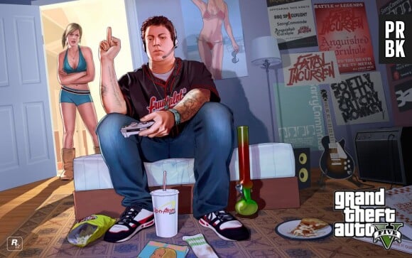 Un fond d'écran de GTA 5 avec le personnage de Jimmy