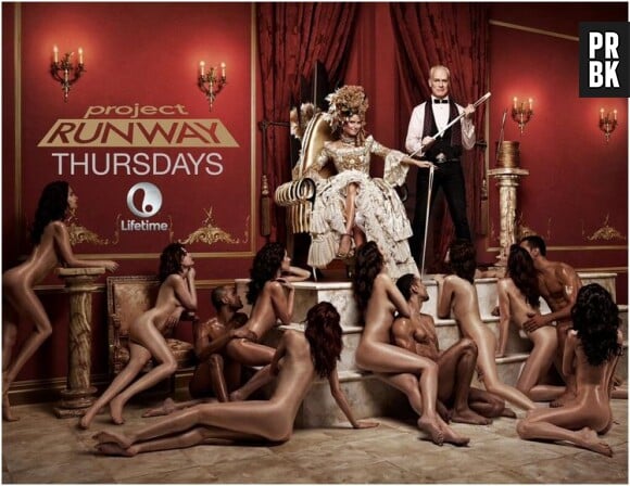 Heidi Klum entourée de mannequins nus pour l'affiche polémique de Lifetime