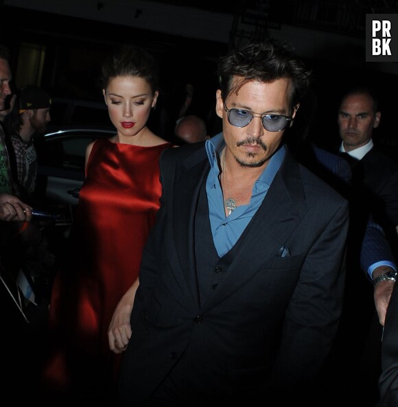 Johnny Depp et Amber Heard devant le C Restaurant à Londres, le 21 juillet 2013