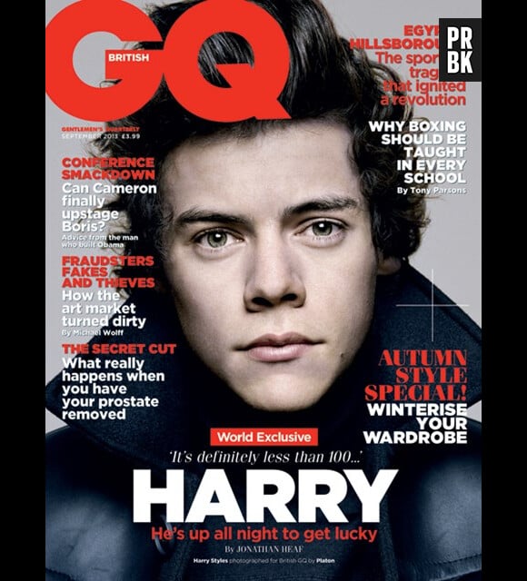 Harry Styles des One Direction, en Une de GQ en septembre 2013