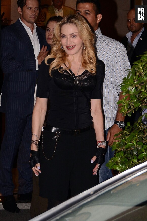 Madonna à Rome le 21 août 2013 pour l'ouverture de son centre de fitness
