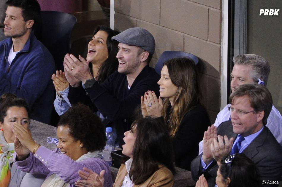 Jessica Biel et Justin Timberlake venus applaudir Rafael Nadal et Novak Djokovic lors de l&#039;US Open 2013