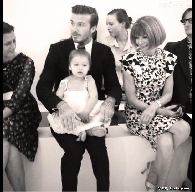 Harper et David Beckham venus soutenir Victoria à la Fashion Week de New-York