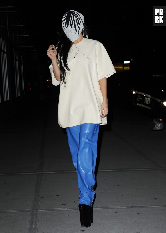 Lady Gaga et son masque Margiela à la Fashion Week de New-York le 7 septembre 2013