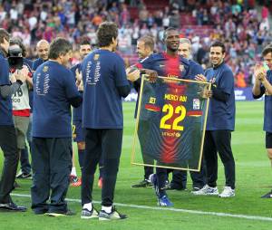 Eric Abidal après son dernier match avec le FC Barcelone, le 6 juin 2013 au Camp Nou