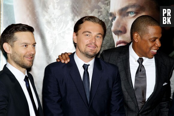 Jay Z, fidèle à sa bande de potes, ici avec Leonardo Di Caprio et Tobey Maguire