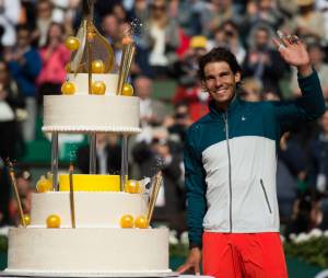 Rafael Nadal très souriant après sa victoire en huitième de finale de Roland Garros 2013