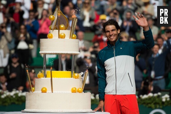 Rafael Nadal très souriant après sa victoire en huitième de finale de Roland Garros 2013