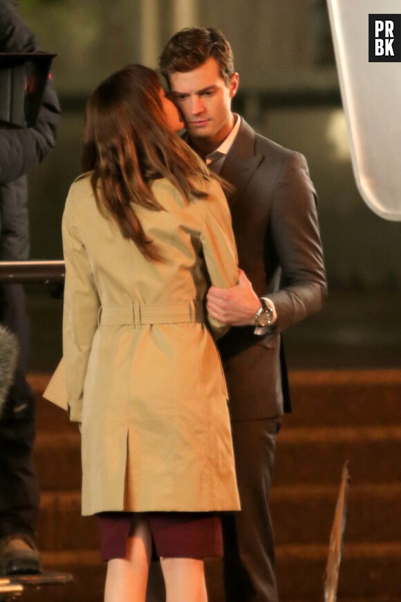 Jamie Dornan et Dakota Johnson sur le tournage de Fifty Shades of Grey
