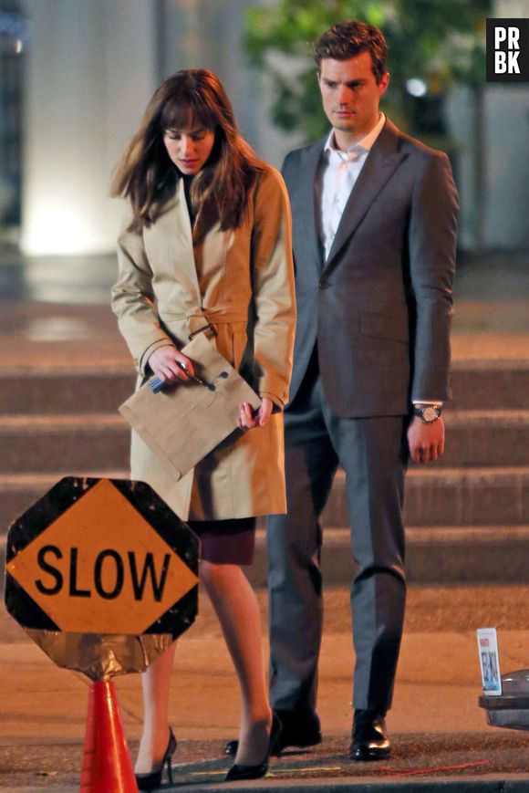 Jamie Dornan et Dakota Johnson sur le tournage de Fifty Shades of Grey