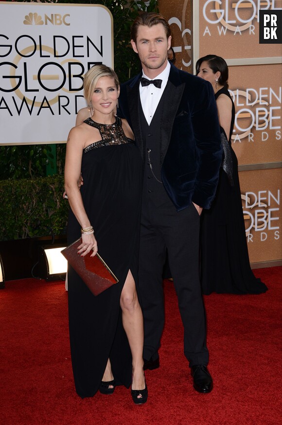 Chris Hemsworth et Elsa Pataky sur le tapis rouge des Golden Globes 2014