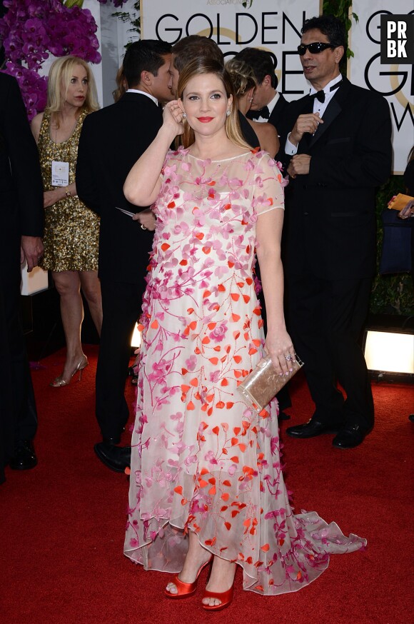 Drew Barrymore sur le tapis rouge des Golden Globes 2014