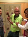 Glee saison 5 : Chris Colfer retrouve Amber Riley sur le tournage de l'épisode 100
