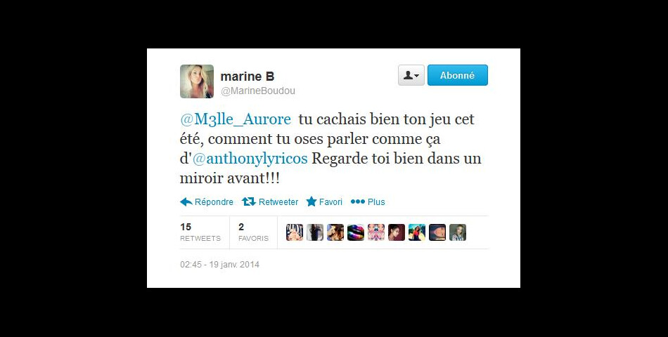 Les Princes de l&#039;amour : Marine Boudou défend son ex-Prince sur Twitter