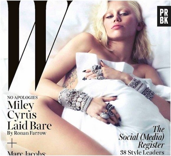 Miley Cyrus nue pour W Magazine, le 3 février 2014 sur Instagram