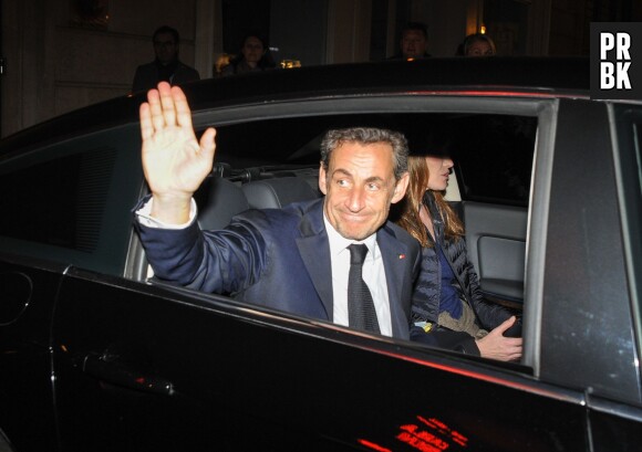 Nicolas Sarkozy au concert de Carla Bruni à l'Olympia à Paris, le 11 mars 2014