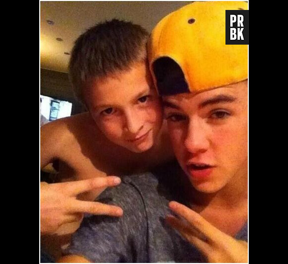 Chris Bieber et son petit frère Romain, mort le 6 avril 2013 suite à un accident de voiture