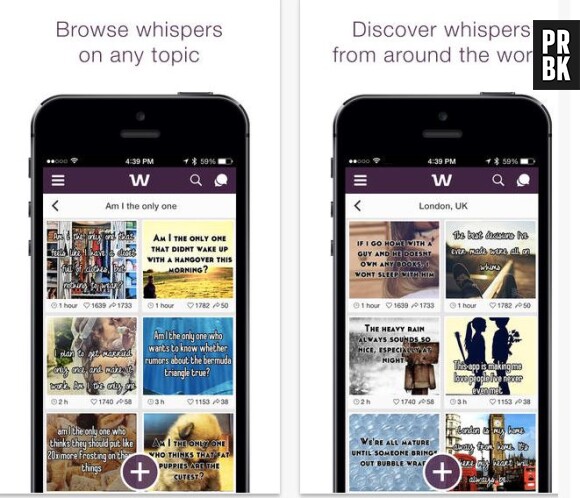 Whisper est une appli qui permet de partager ses secrets de manière anonyme