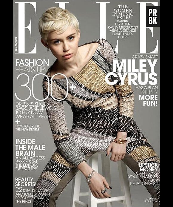Miley Cyrus en couverture du magazine Elle pour avril 2014