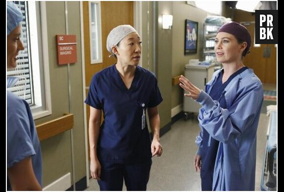Grey's Anatomy saison 10, épisode 21 : Ellen Pompeo et Sandra Oh sur une photo