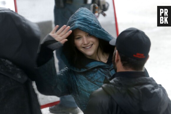 Hunger Games 3 en France : Jennifer Lawrence souriante sur le plateau, le 7 mai 2014