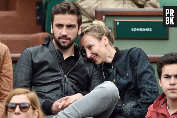 Audrey Lamy en couple à Roland Garros à Paris, le dimanche 1er juin 2014
