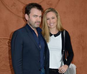 Clovis Cornillac avec sa femme à Roland Garros le 3 juin 2014