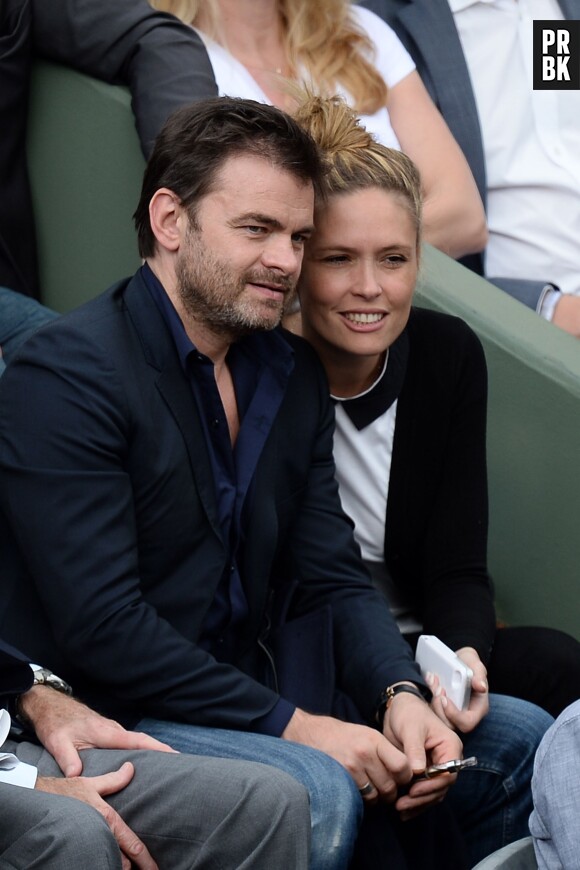 Clovis Cornillac et sa femme à Roland Garros le 3 juin 2014