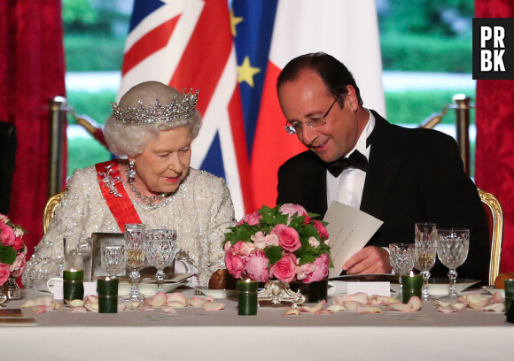 François Hollande et Elizabeth II à l'Elysée, le 6 juin 2014