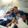Karim Benzema et Loïc Rémy en route vers le Brésil, le 9 juin 2014
