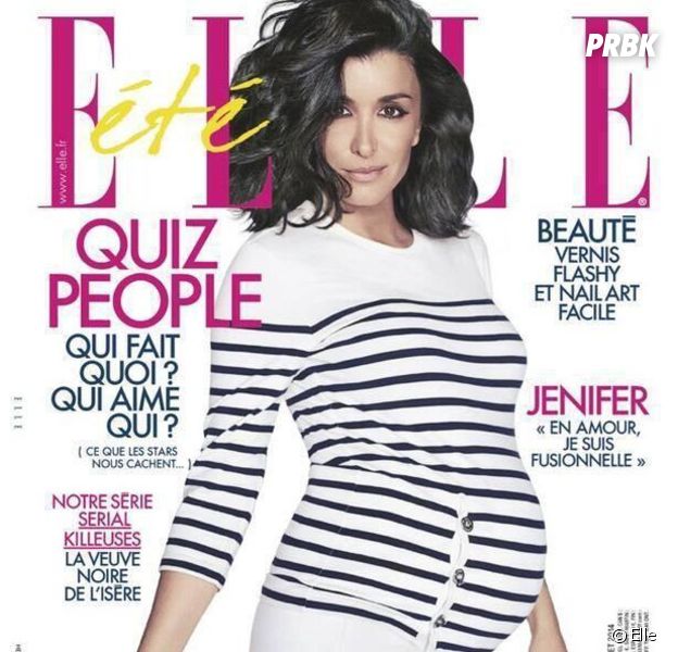 Jenifer enceinte en Une du magazine Elle, le 11 juillet 2014