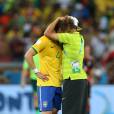  David Luiz et Thiago Silva &eacute;mus apr&egrave;s Br&eacute;sil VS Allemagne, le 8 juillet 2014 