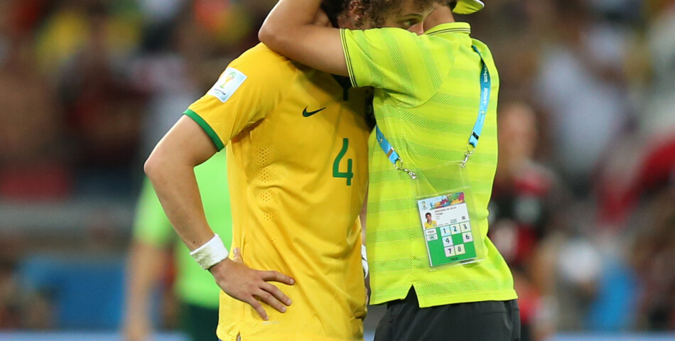  David Luiz et Thiago Silva &amp;eacute;mus apr&amp;egrave;s Br&amp;eacute;sil VS Allemagne, le 8 juillet 2014 