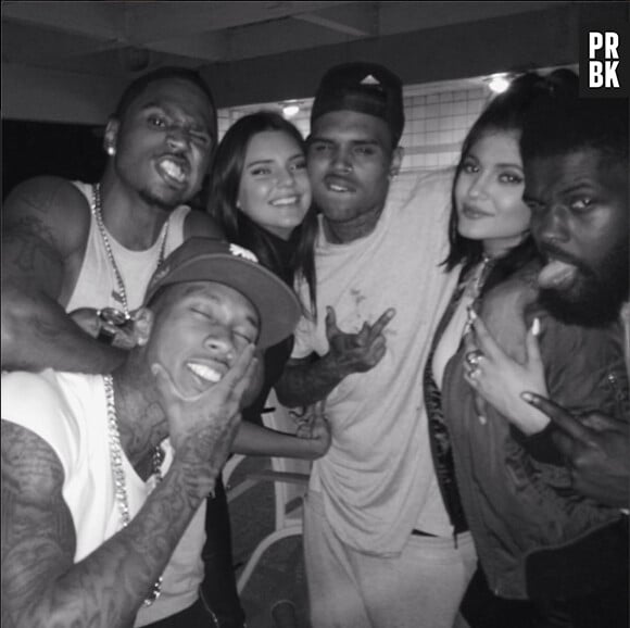 Kendall et Kylie Jenner avec Chris Brown, le week-end du 26 juillet 2014