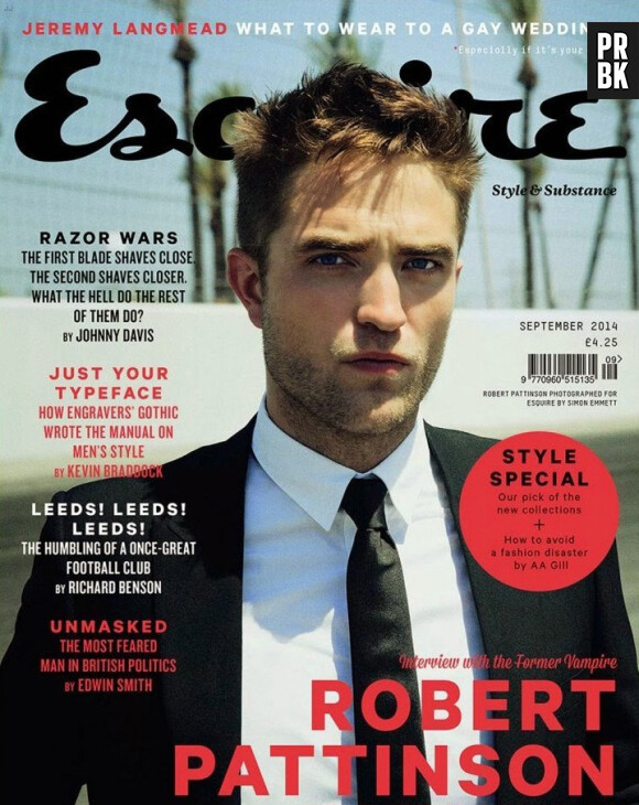 Robert Pattinson en Une du magazine Esquire de septembre 2014